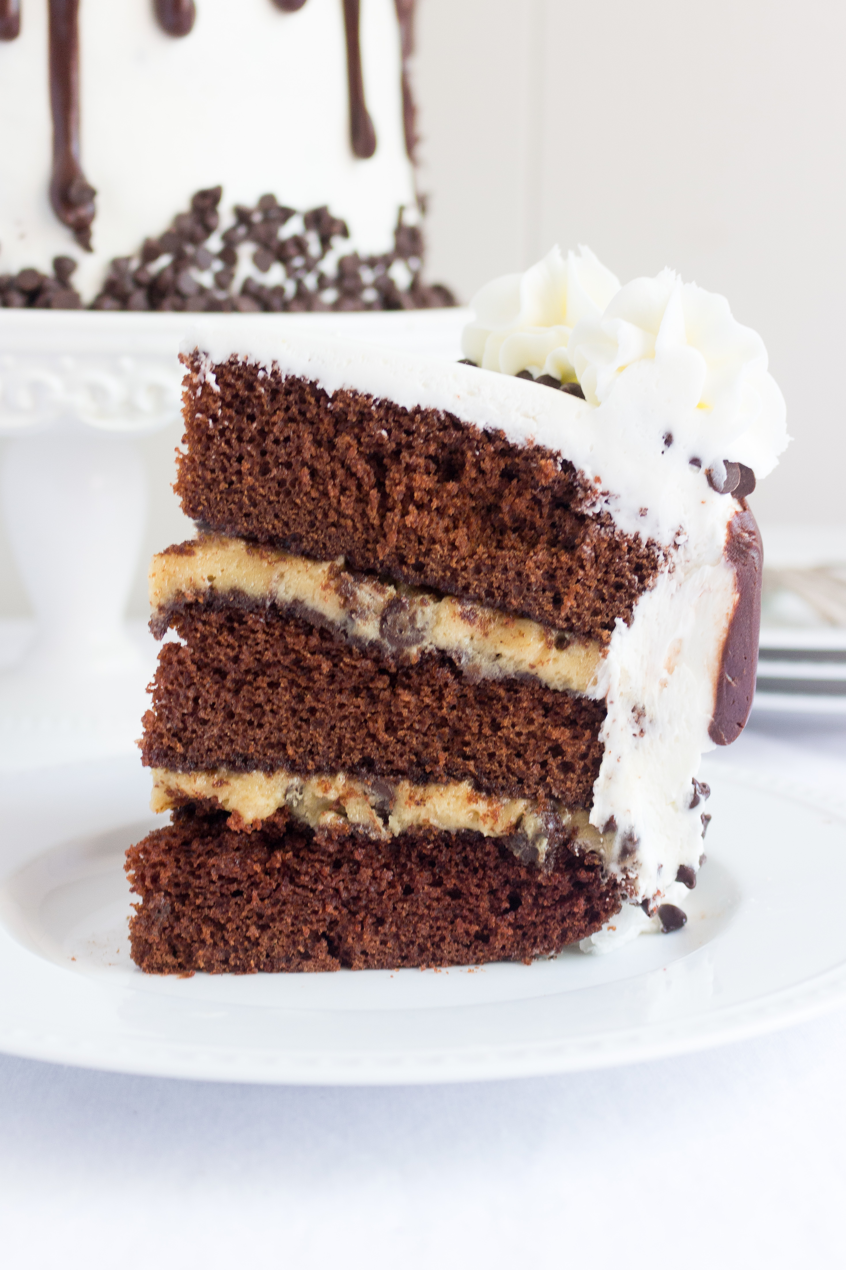 Chocolate Cookie Dough Cake | A Slice Of Sweet